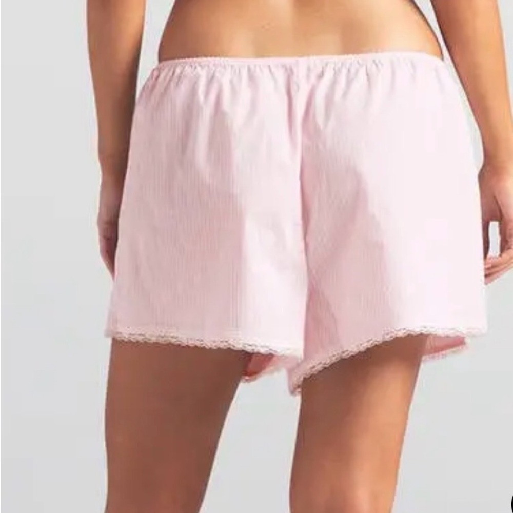 Skims SET Cherry Blossom Cotton Poplin Striped Tank AND Short Size Large NWT - Picture 4 of 4